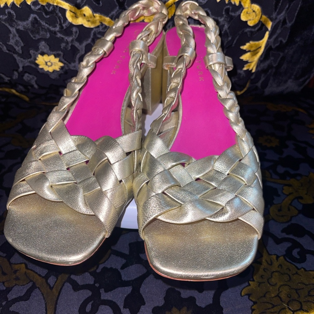 Trina Turk Gold Braided Women's Sandals